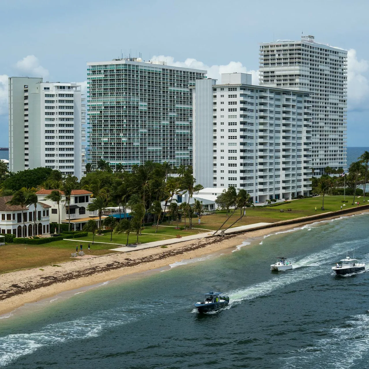 Fort Lauderdale beachfront with Atlantic Ocean and intracoastal waterway, Broward County Florida