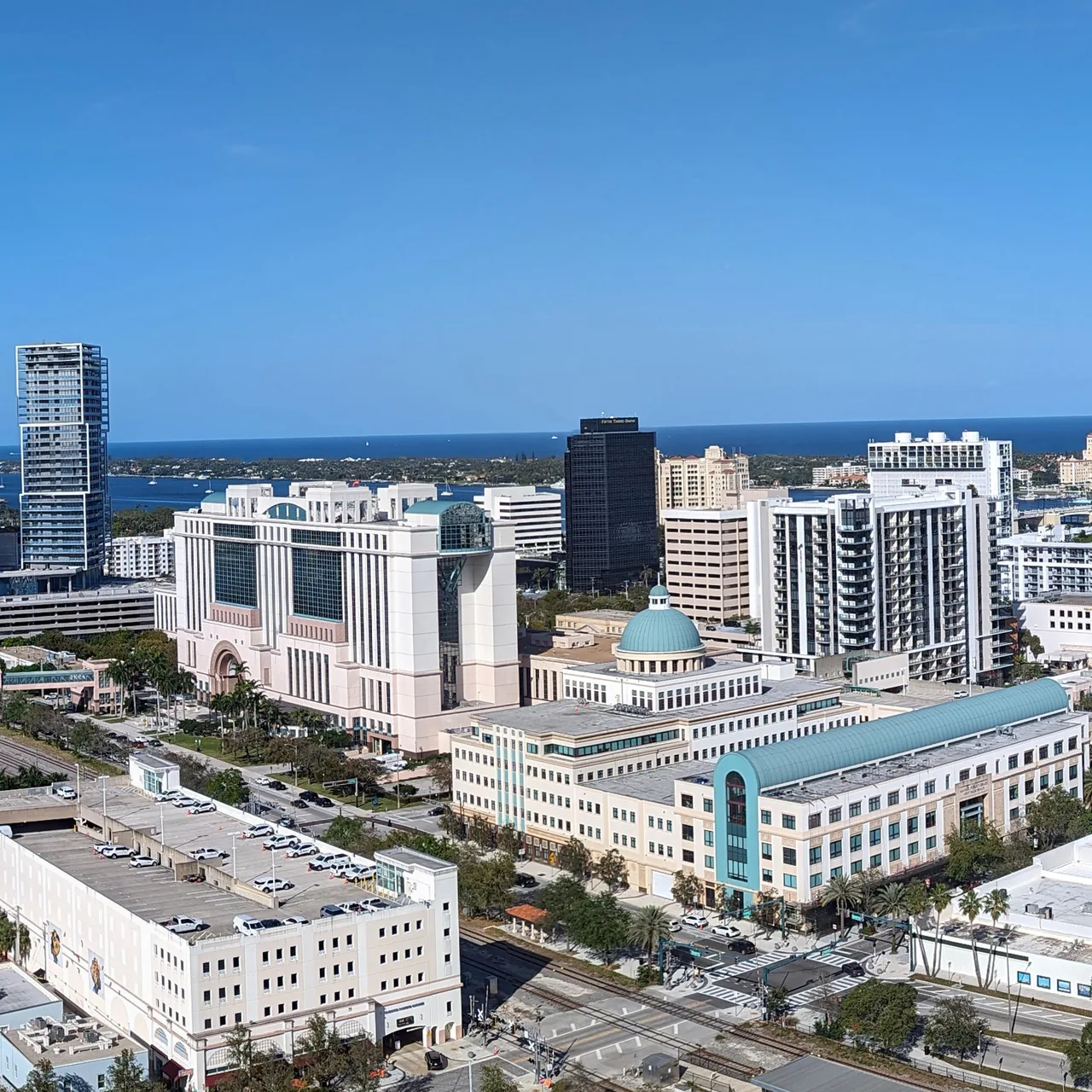 Palm Beach waterfront with luxury estates and Atlantic Ocean coastline, Palm Beach County Florida