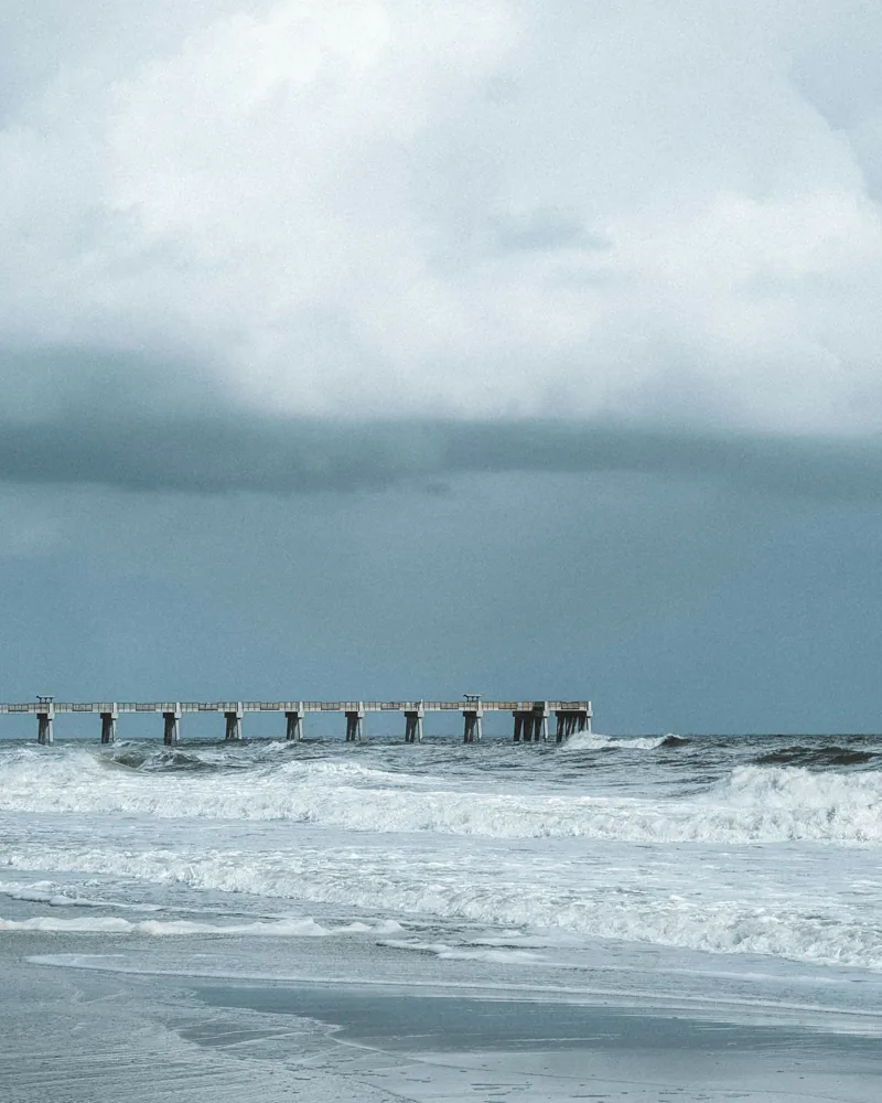 Jacksonville Beach Pier with the Atlantic Ocean, Northeast Florida